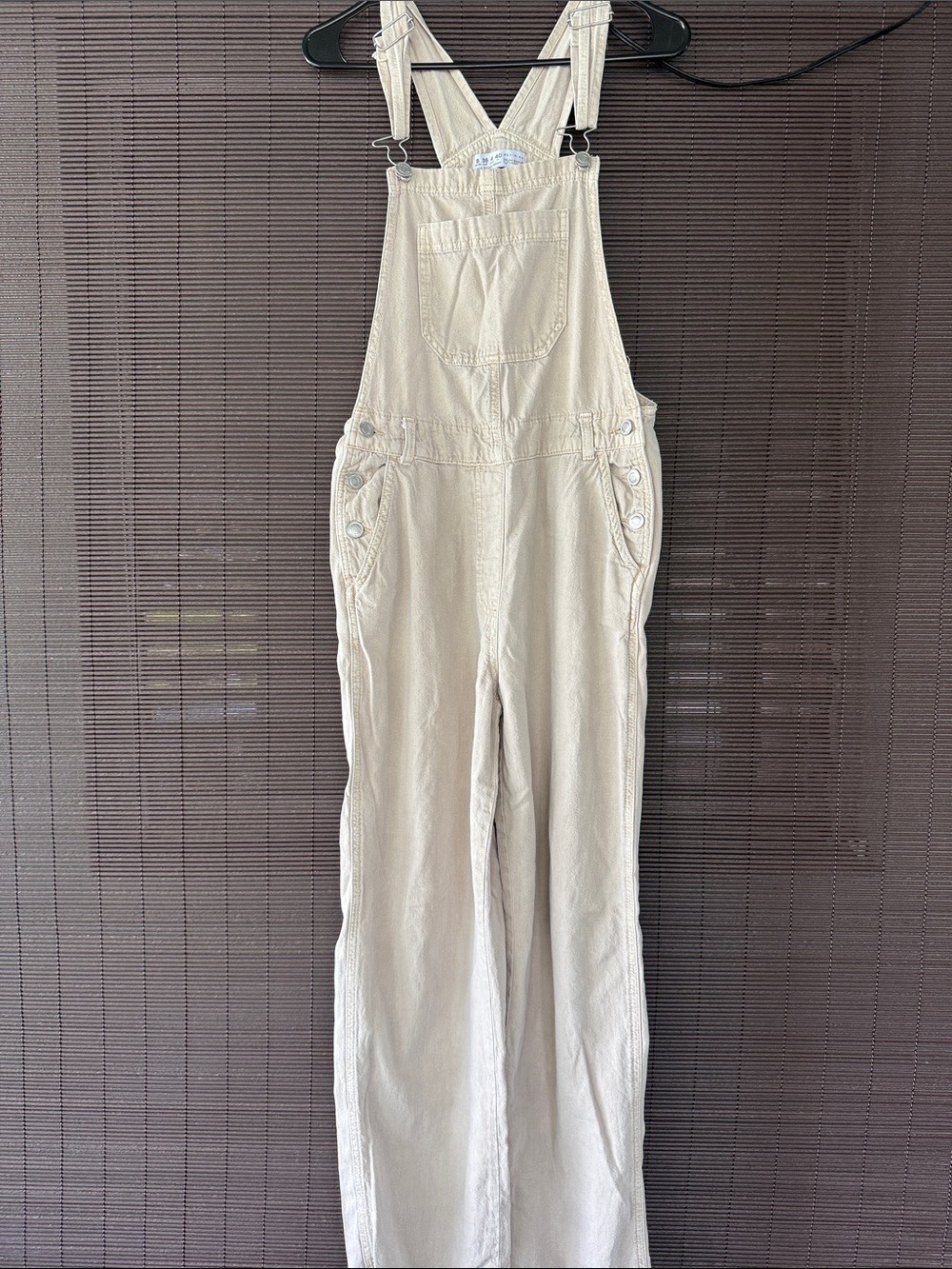 Denim&Co Cream Women's Denim Overalls
